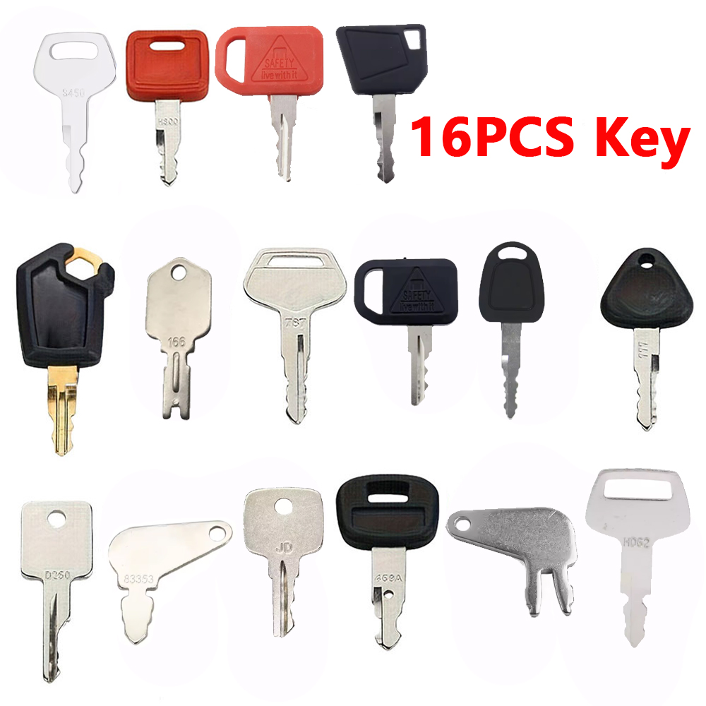 Heavy Equipment Keys Master Set - 16PCS Heavy Equipment Key Set for