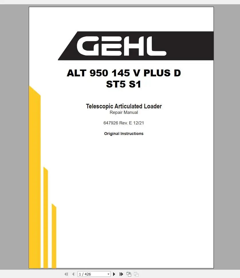 SpecDiag GEHL Machinery Heavy  - Heavy Equipment Pdf ulasan dan harga