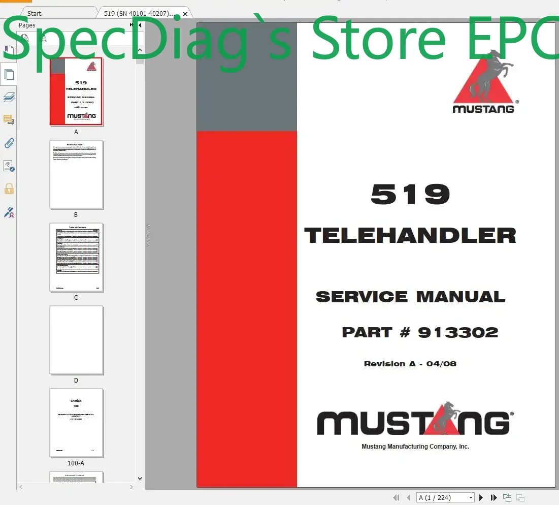 SpecDiag Mustang Machinery Hea - Heavy Equipment Pdf ulasan dan harga